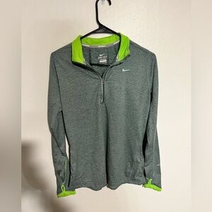 Nike Dri-Fit Running Jacket Grey/Neon Green Size M